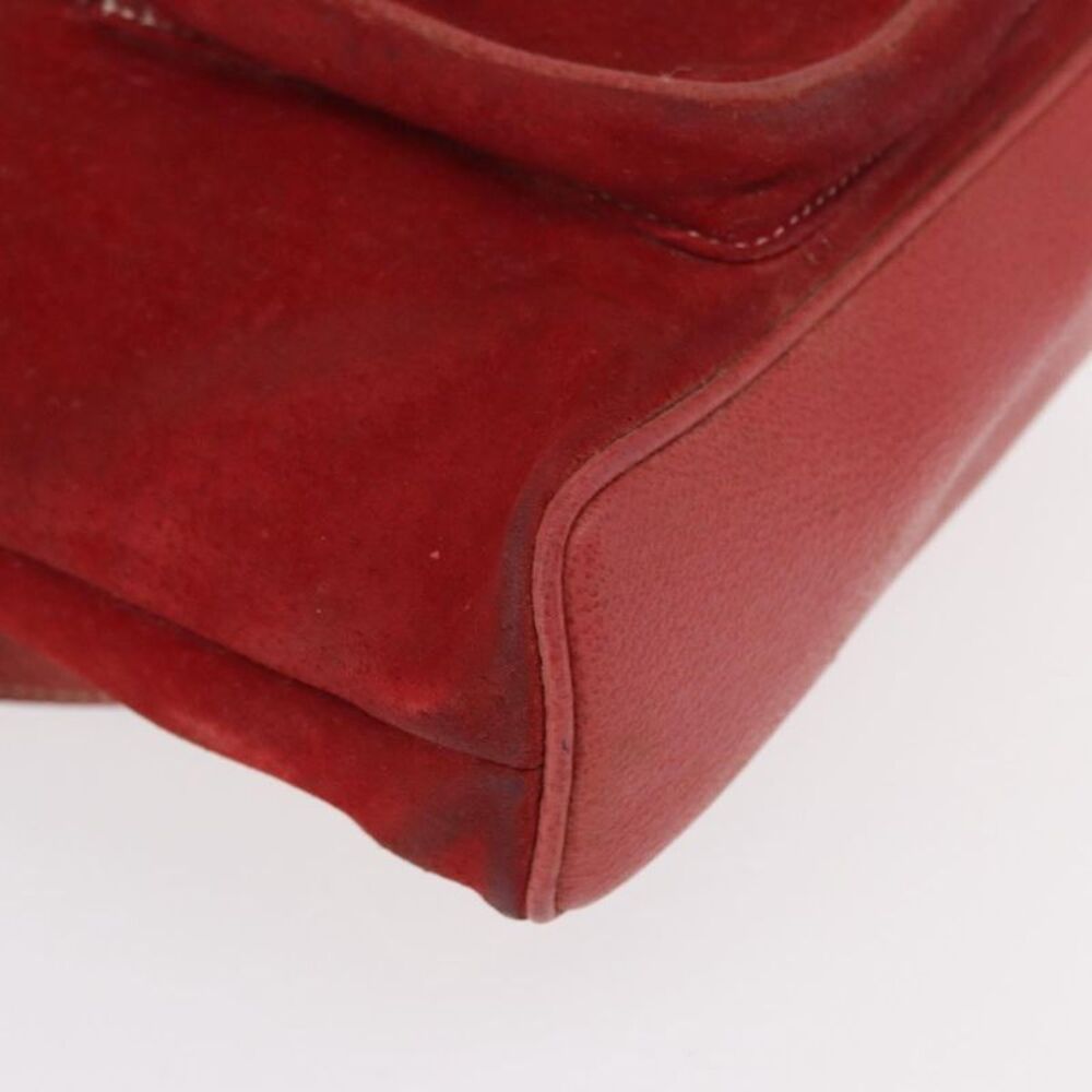 Gucci Vintage Bamboo Backpack Leather Red Leather Backpack Bag - Picture 8 of 16